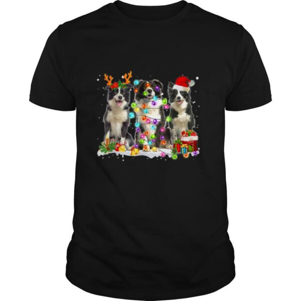 Santa Border Collie dog gorgeous reindeer Christmas Lover T Shirt