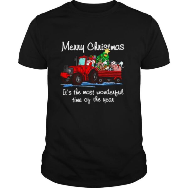 Santa Claus And Animal Merry Christmas Its The Most Wonderful Time Of The Year shirt