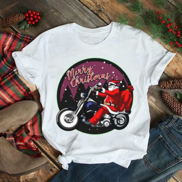 Santa Claus On Motorcycle Merry Christmas shirt