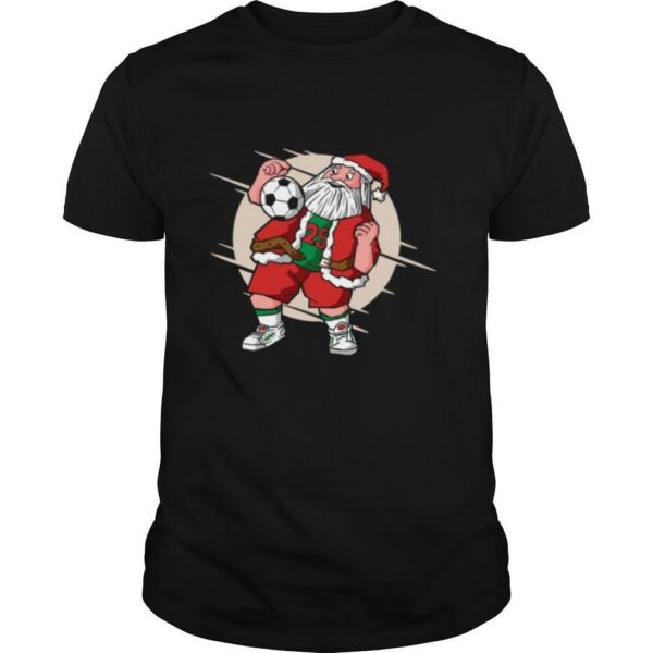 Santa Claus Playing Soccer Funny Christmas Football Control Soccer Santa Claus shirt