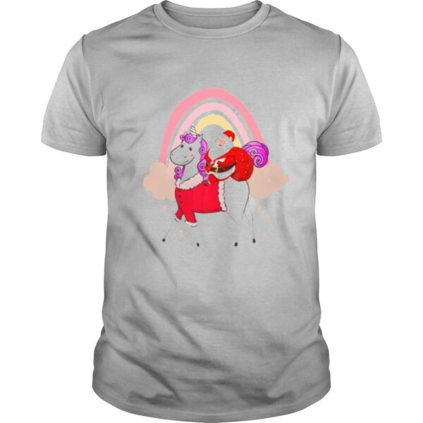 Santa Claus Riding A Unicorn Christmas shirt