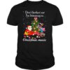 Santa Claus and Flamingo Don’t Bother Me I’m Listening To Christmas Music shirt