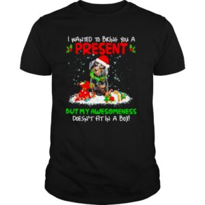 Santa Dachshund I Wanted Bring You A Present But My Awesomeness Doesn’t Fit In A Box Christmas shirt