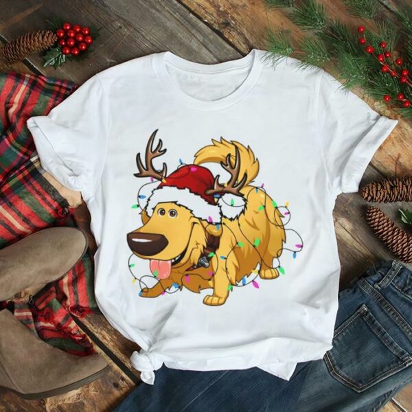 Santa Dug Dog Christmas Lights T shirt