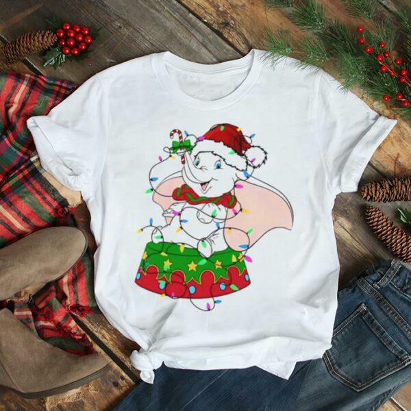 Santa Dumbo Christmas Light T shirt