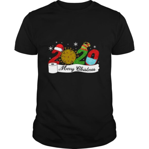 Santa Elf Hat Xmas Quarantine Coronavirus Toilet paper Merry Christmas 2020 shirt