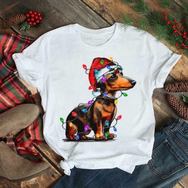 Santa Light Dachshund Christmas 2022 shirt