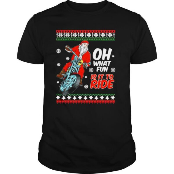 Santa On A Motorcycle Christmas shirt