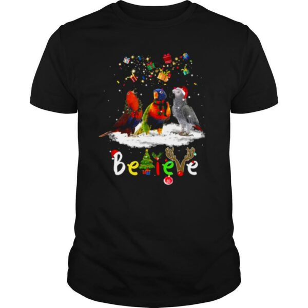 Santa Parrots Believe Christmas shirt