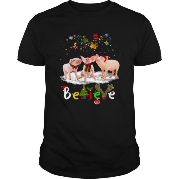 Santa Pig Believe Christmas shirt