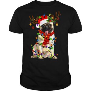 Santa Pug Reindeer Merry Christmas shirt