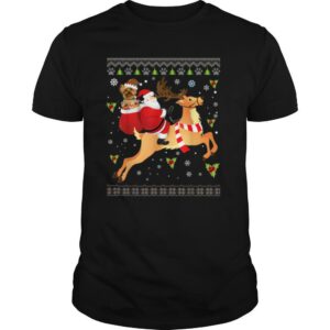 Santa Reindeer Yorkie Dog Presents Christmas Sweater Ugly T Shirt