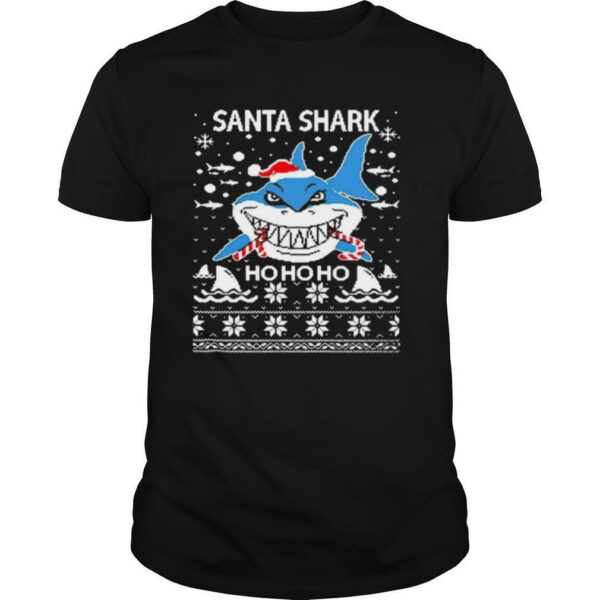 Santa Shark Ho Ho Ho Christmas shirt