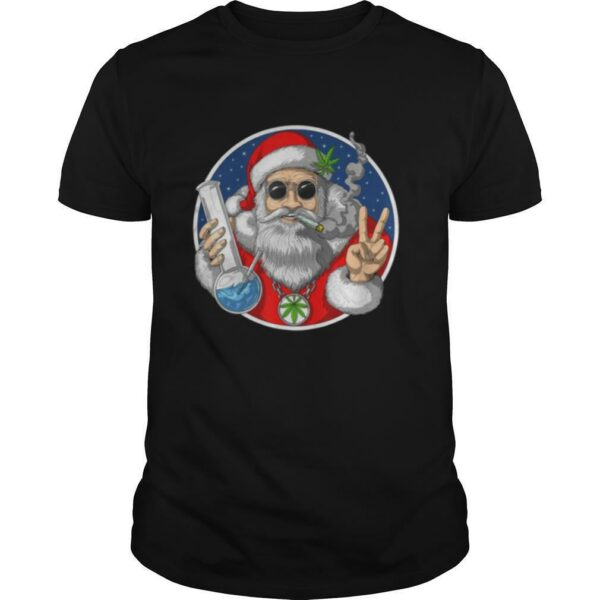 Santa Smoking Weed Stoner Cannabis Marijuana Funny Christmas shirt