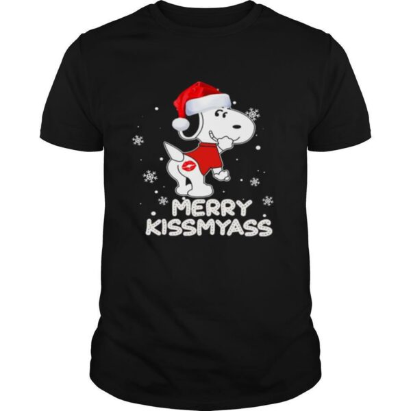 Santa Snoopy merry kissmyass Christmas shirt