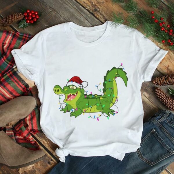 Santa Tick Tock the Crocodile Christmas Lights T shirt