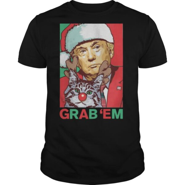 Santa Trump Cat Grab ‘Em Christmas shirt