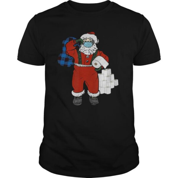 Santa With Face Mask And Toilet Paper Christmas shirt