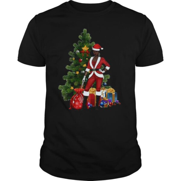 Santa black woman Christmas shirt