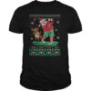 Santa claus and reindeer ugly christmas shirt