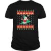 Santa claus playing badminton ugly christmas shirt
