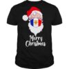 Santa escudo bandera de francia merry christmas shirt