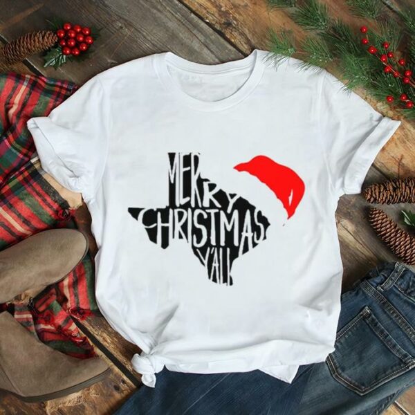 Santa hat Texas Merry Christmas Y’all shirt