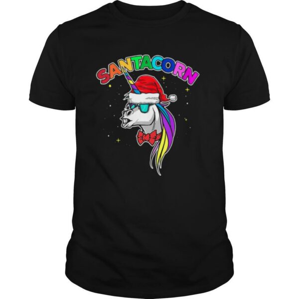 Santacorn Unicorn Santa Hat Christmas shirt