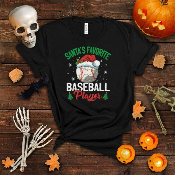 Santa’s Favorite Baseball Player Christmas Pajama Gift T Shirt