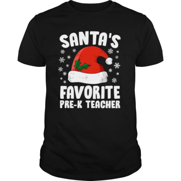 Santas Favorite PreK Teacher Christmas shirt