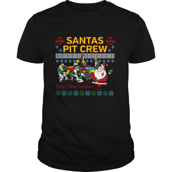 Santas Pit Crew Race Car Ugly Christmas shirt