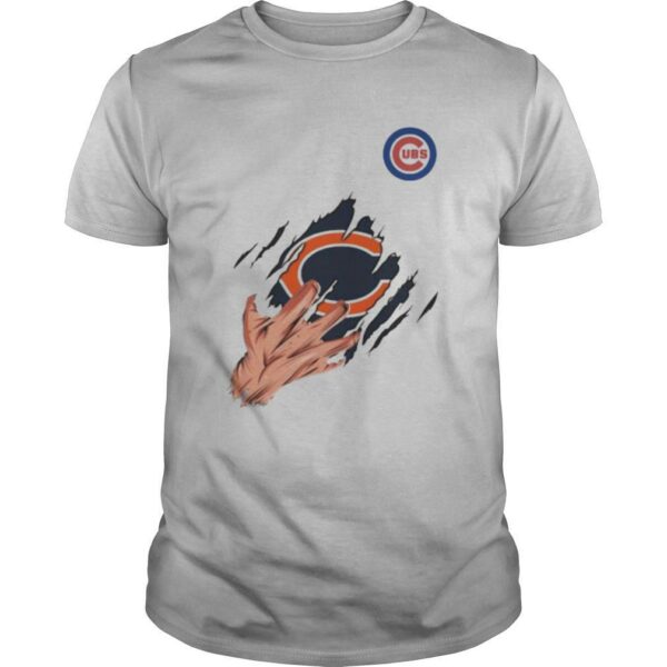 Scratch chicago bear and chicago cubs shirt