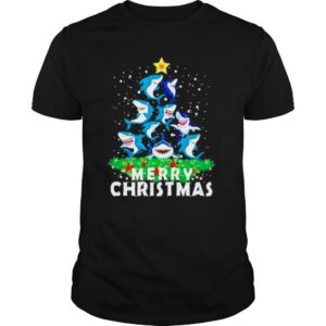 Shark Ugly Merry Christmas tree shirt