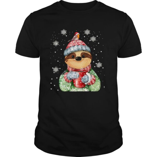 Sloth Drinks Coffee Merry Christmas shirt