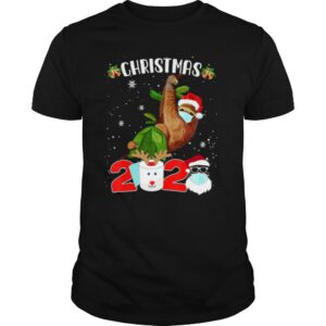 Sloth Wearing Mask Christmas 2020 Pajama Matching Family shirt