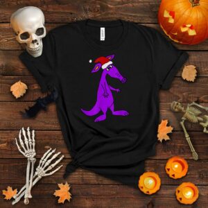 SmileteesXMASa Funny Purple Aardvark in Santa hat Christmas T Shirt