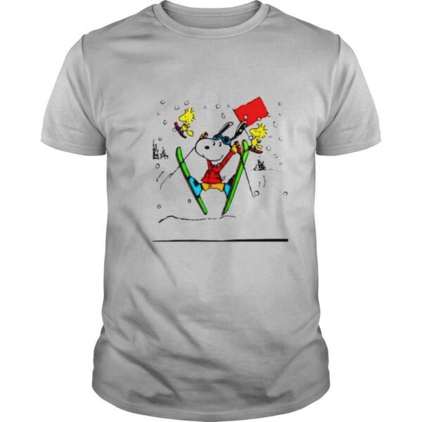 Snoopy And Woodstock Snowboarding shirt