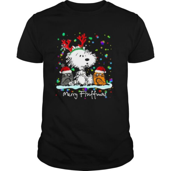 Snoopy Cat Merry Fluffmas Christmas shirt