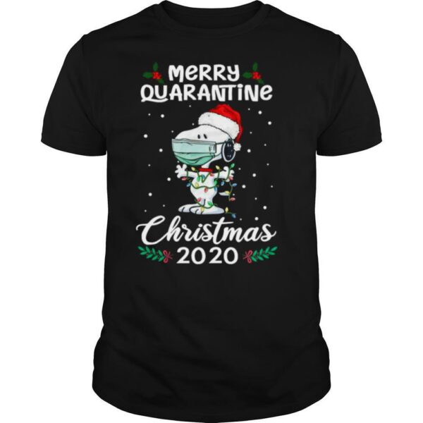 Snoopy Santa Wear Mask Merry Quarantine Christmas 2020 shirt