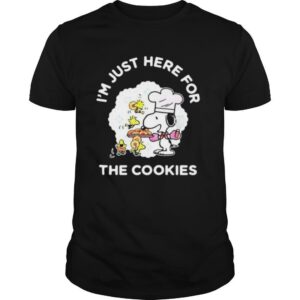 Snoopy and woodstock i’m just here for the cookies shirt