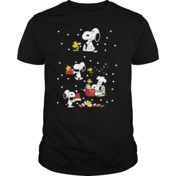 Snoopy and woodstock merry christmas shirt