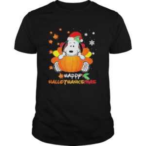 Snoopy happy hallothanksmas halloween thanksgiving christmas shirt