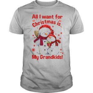 Snowman All I Want For Christmas Is My Grandkids shirt