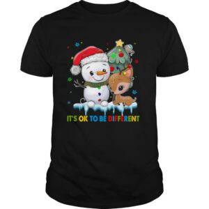 Snowman And Reindeer Autism It’s Ok To Be Different Christmas shirt