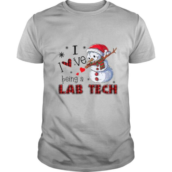 Snowman I Love Being A Lab Tech Merry Christmas shirt