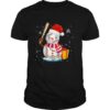 Snowman Play Baseball Christmas shirt