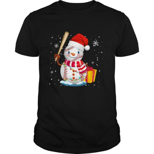 Snowman Play Baseball Christmas shirt