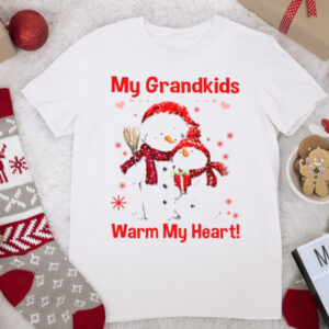 Snowman my grandkids warm my heart Christmas shirt