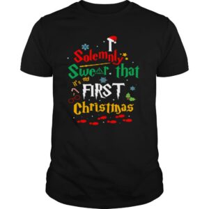 Solemnly swear it’s my that first christmas hat santa shirt