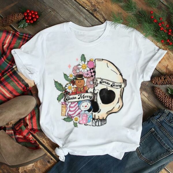 Sorta Merry Sorta Scary Skull Christmas shirt